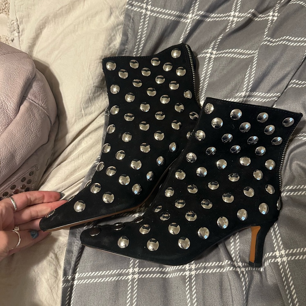 Madewell Studded Black Ankle Boots